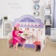 Colorful 2-in-1 kitchen and cafe pretend cooking playset for kids, featuring durable MDF construction and complete.