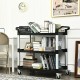 3-shelf utility service cart with aluminum frame, 490lbs capacity, and rolling wheels for easy transport in office or.