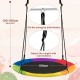 Multicolor 40-inch flying saucer tree swing with adjustable height, designed for kids' fun and safe play outdoors.