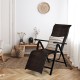 Adjustable rattan folding lounge recliner with a solid steel frame, perfect for indoor or outdoor relaxation.