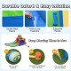 Inflatable kid bounce house slide with climbing wall, made of durable 420 D oxford fabric, perfect for summer fun.