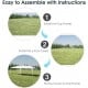 Assembly steps for a 10 x 20 feet waterproof canopy tent, featuring a durable steel frame and weather-resistant fabric.