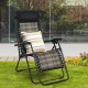 Folding gray rattan zero gravity lounge chair with removable head pillow, perfect for outdoor relaxation in the garden.