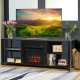 2-Tier TV storage cabinet console with adjustable shelves, suitable for up to 65-inch TVs, featuring a modern design.