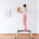 Lightweight aluminum folding step stool ladder with non-slip pads, ideal for reaching high places in home or office.