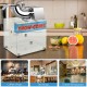 Electric snow cone machine with stainless steel construction, acrylic housing, and dual blades for efficient ice.