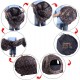 Portable pop-up ground camo blind hunting enclosure demonstrating setup steps, featuring durable camo material and 360°.