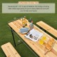 Folding wooden picnic table with benches, measuring 69" x 18", perfect for outdoor dining with family and friends.