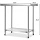 Stainless steel commercial kitchen prep table, 36" x 24", with adjustable under-shelf for versatile storage.
