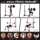 Adjustable squat rack stand featuring a high-quality steel frame, ideal for various full-body workouts at home.
