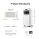 Portable air conditioner with remote control, 8000BTU cooling capacity, includes window kit and exhaust hose for easy.