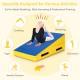 Incline wedge ramp gymnastics mat with soft padding, designed for safe stretching and various exercises at home or gym.