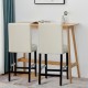 Two beige kitchen chairs with rubber wood legs and a curved backrest, ideal for dining or bar use.