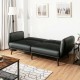 Black 3-seat convertible sofa bed with adjustable backrest, ideal for small apartments and versatile living spaces.