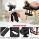 Portable adjustable massage table in black with ergonomic design, detachable armrests, and carrying case for easy.
