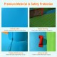 Durable oxford fabric and safety netting detail of the inflatable water slide with bounce house for kids' fun.