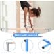 Adjustable blue gymnastics horizontal bar with beech wood and powder-coated steel, ideal for kids' training at home.