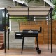 Grill gazebo with beige arch canopy and sturdy powder-coated steel frame, providing ample shade for outdoor gatherings.