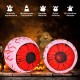 Two 3-foot Halloween inflatable eyeballs with bloodshot patterns and built-in LED lights for spooky decoration.