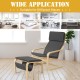 Relax Bentwood Lounge Chair set in gray with ottoman and magazine rack, featuring a natural wood frame for comfort.
