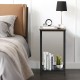 2-tier industrial end table with metal mesh storage shelves, featuring a rustic top and durable steel frame for.
