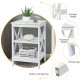 3-tier white nightstand with X-design, featuring ample storage shelves and anti-slip pads, ideal for living room or.