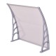 Curved gray 40" x 40" outdoor polycarbonate door window awning, ideal for sun and rain protection, adds modern style.