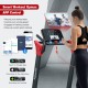 Folding treadmill with 2.25 HP motor, LED display, and app control for home workouts, featuring a non-slip running belt.