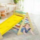 Triangle climber set with yellow ramp, designed for kids' play and motor skill development, suitable for indoor use.