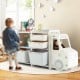 Toddler truck storage organizer in beige with 2 large bins and removable drawers, perfect for kids' rooms and play.