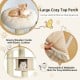 Large cozy top perch of a 77.5-inch cat tree condo in cream white, perfect for lounging and observing.