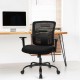 Black mesh big and tall office chair with adjustable lumbar support, designed for ergonomic comfort and 400 lbs.