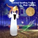 6 feet Halloween inflatable ghost with pumpkin, LED lights, and internal sandbag for stability, perfect for outdoor.