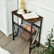 Narrow end table with a mesh magazine holder sling, sturdy steel base, ideal for small spaces in living rooms or.