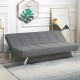 3-seat convertible sofa bed in gray linen fabric with adjustable angles, perfect for small living spaces and comfort.