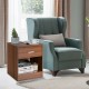 Modern nightstand in brown with storage drawer and open compartment, perfect for bedside or living room use.