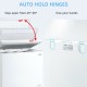 Chest freezer with auto hold hinges, allowing the lid to stay open at 45°-90° for easy access to 3 storage baskets.