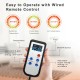 Hand-held LED control for portable personal far infrared sauna, featuring adjustable temperature and timing settings.