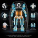 Electric zero gravity massage chair in black, featuring 28 airbags, back heating, and SL track for full body relaxation.
