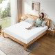 Twin size 8-inch foam mattress showcased on a wooden bed frame, highlighting its ergonomic design for ultimate comfort.
