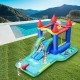 Kids inflatable bounce house water slide with pool, slide, and water cannon for outdoor fun and play.