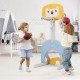 Adjustable kids basketball hoop set in yellow, featuring 5 height settings for ages 2-7, ideal for indoor and outdoor.