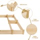 Close-up of the U-shaped wooden garden raised bed made of 100% fir wood, featuring solid screws and tight connections.