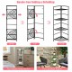 4-tier folding metal shelf plant stand with fan-shaped shelves, ideal for indoor decoration or outdoor plants.