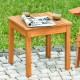 Wooden square patio coffee bistro table made of acacia wood, waterproof varnish, perfect for outdoor or indoor use.