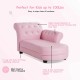 Pink Armrest Relax Chaise Lounge Kids Sofa with gem-studded details, designed for comfort and stability for kids up to.