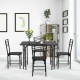 5-piece wood rectangular dining table set with sturdy iron frame, includes 1 table and 4 chairs for dining room use.
