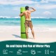 Floating water pad in green, made of durable XPE foam, perfect for fun at the pool, beach, or lake with family and.