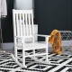 White high back rocking chair crafted from acacia wood, featuring a smooth finish and optimal stability for indoor or.