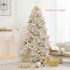 7.5 ft hinged unlit artificial silver tinsel Christmas tree with 1258 branch tips, perfect for indoor and outdoor.